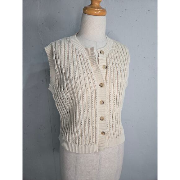 Dissh Bloom Chalk Crochet Crop Vest Top size M - Picture 4 of 6